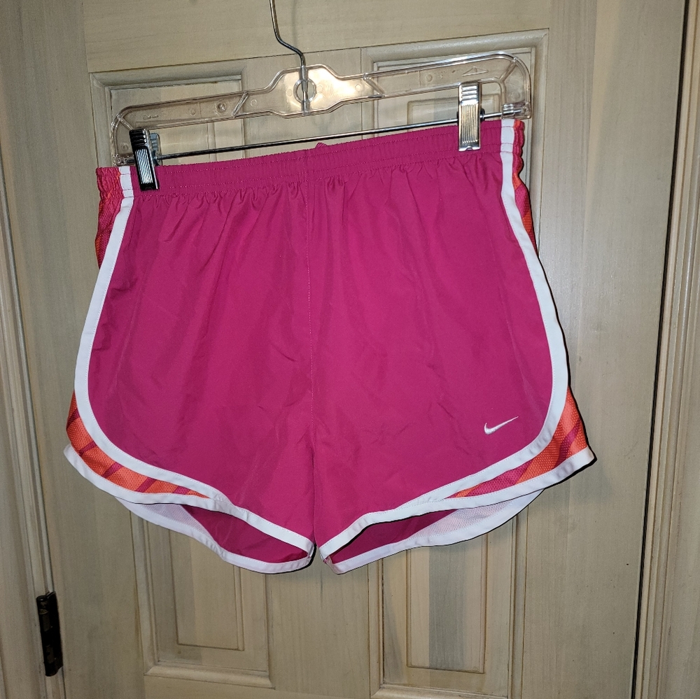Misses sz M Nike Dri Fit Athletic Shorts pink, white, orange